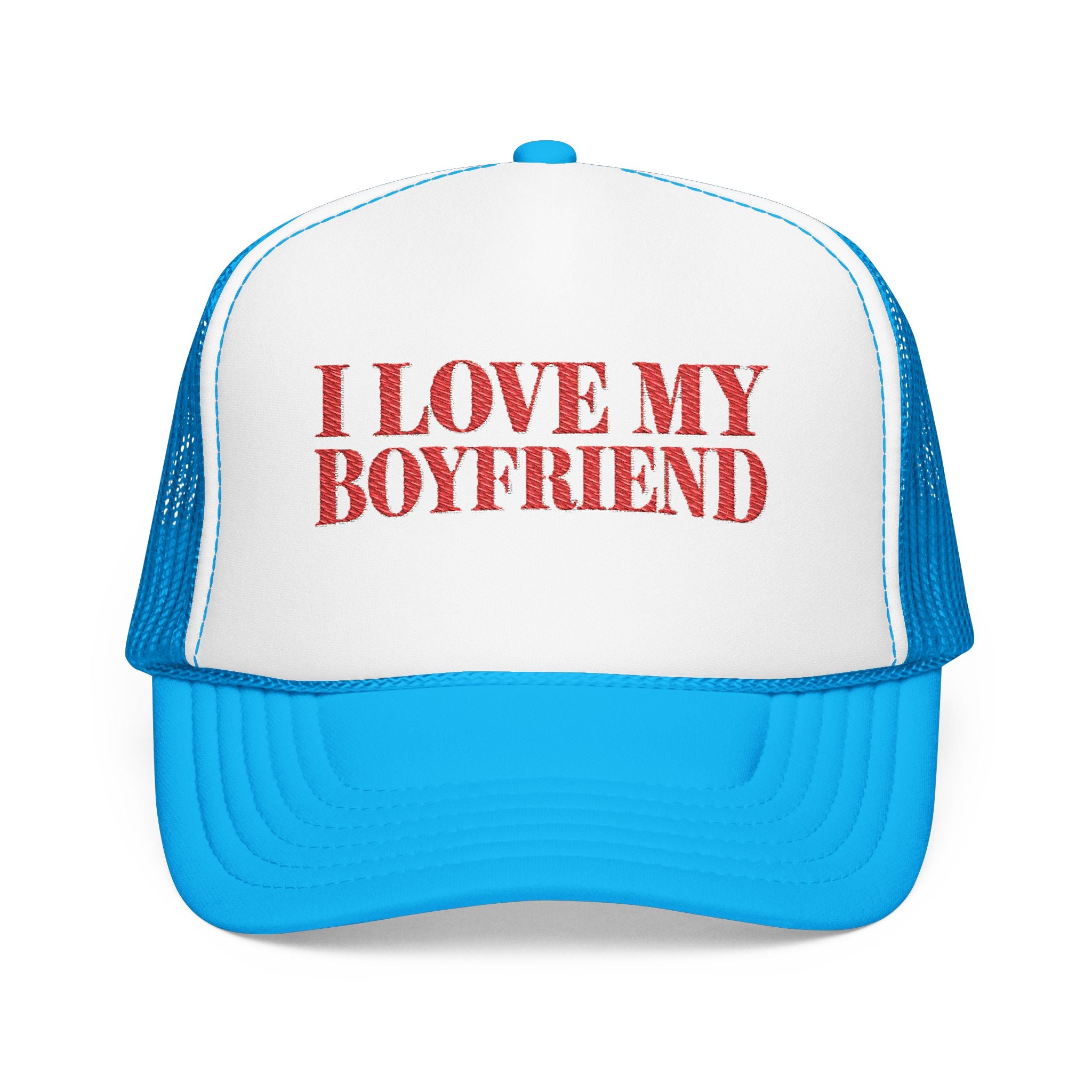 I Love My Boyfriend - Foam Trucker Hat - Red Love