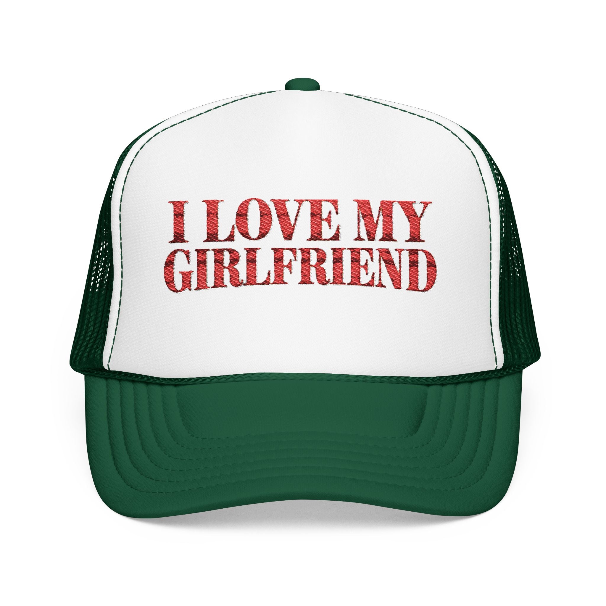 I Love My Girlfriend - Foam Trucker Hat - Red Love