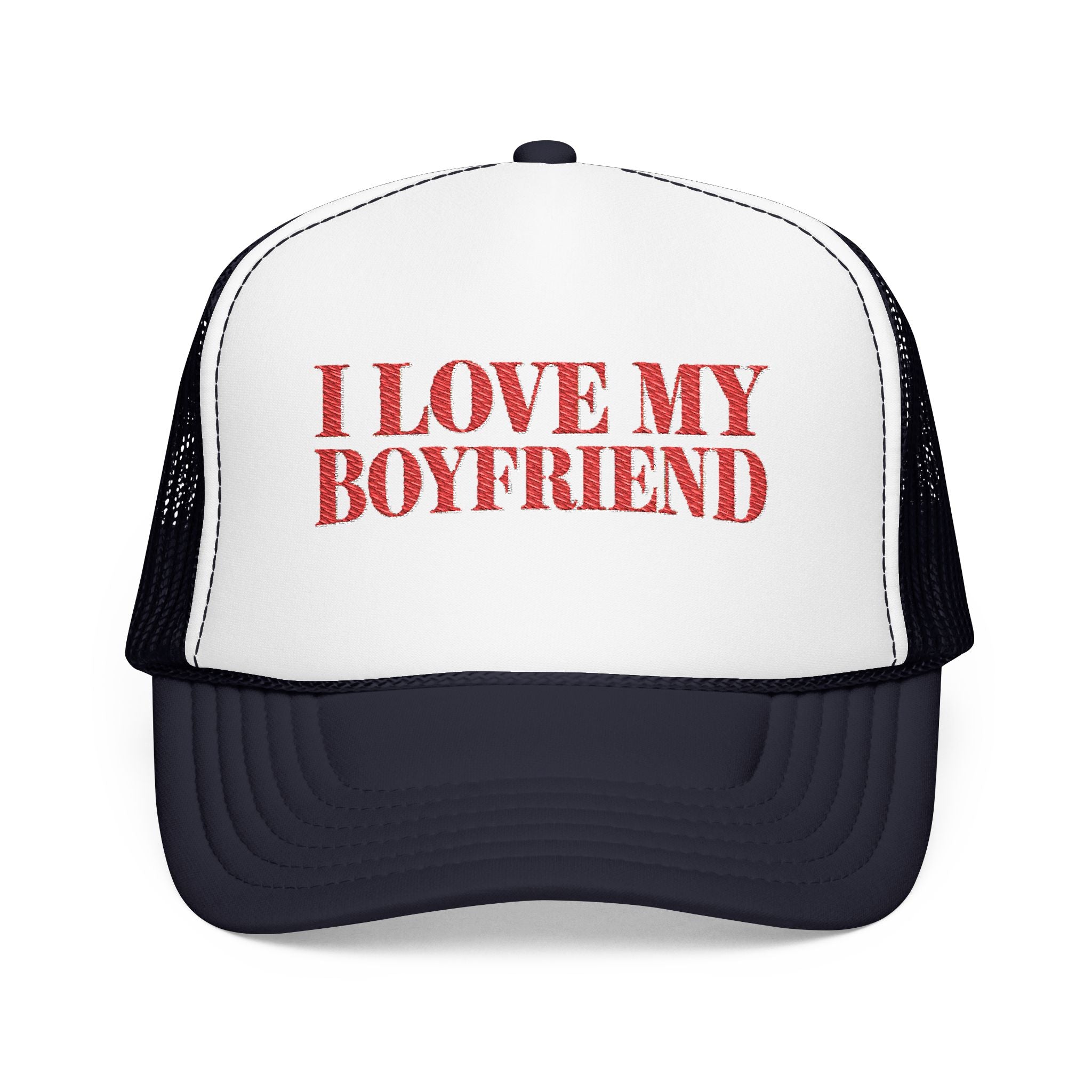 I Love My Boyfriend - Foam Trucker Hat - Red Love