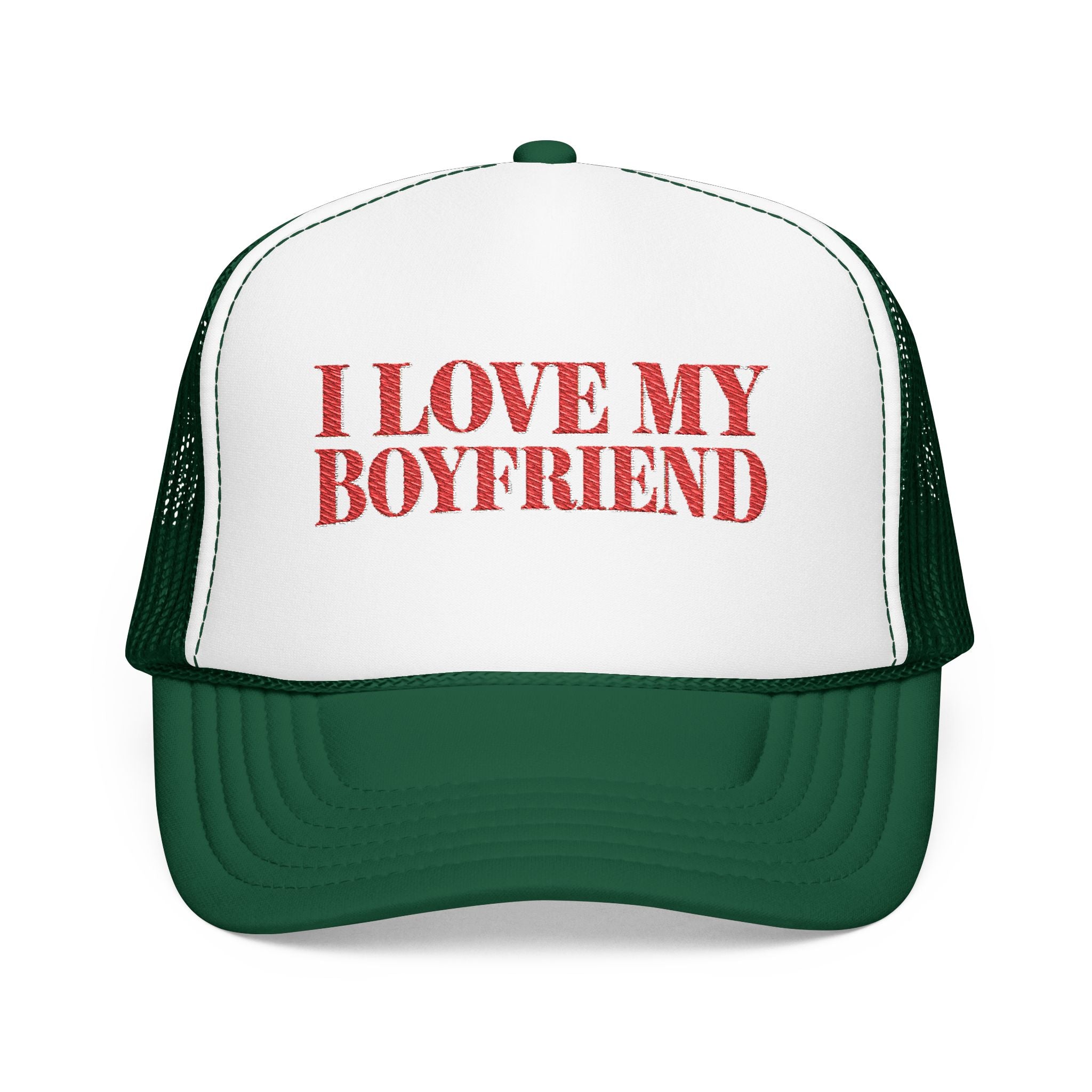 I Love My Boyfriend - Foam Trucker Hat - Red Love