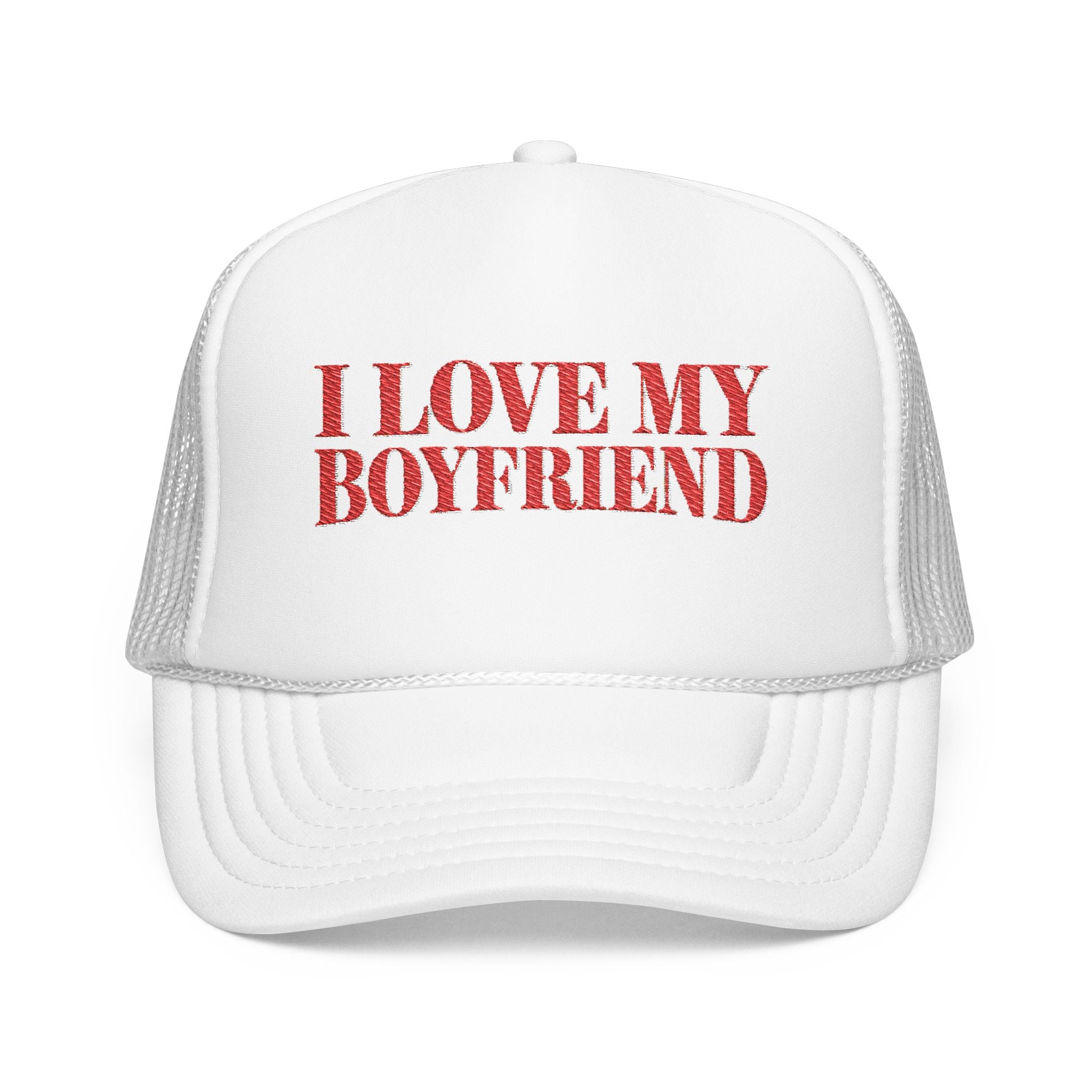 I Love My Boyfriend - Foam Trucker Hat - Red Love