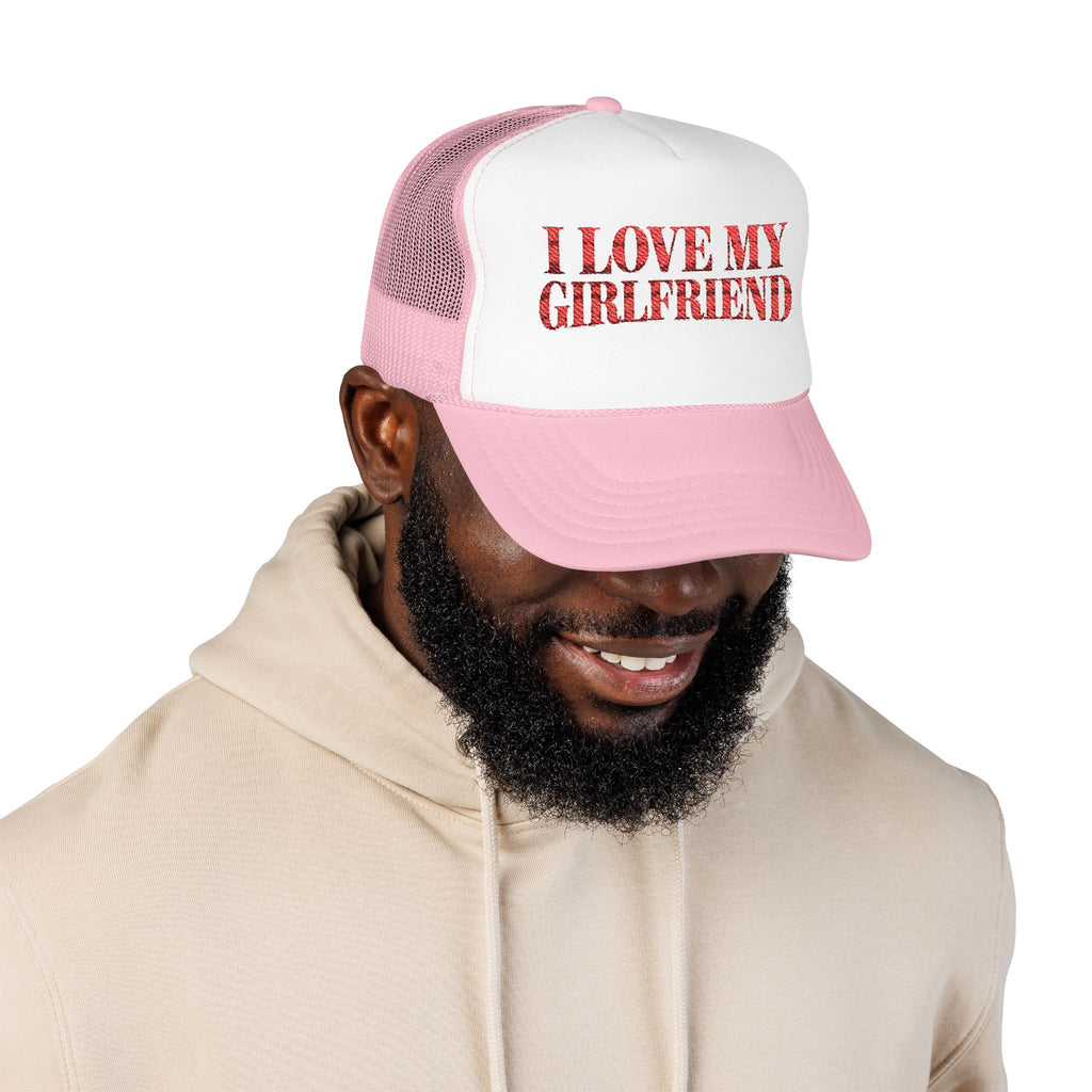 I Love My Girlfriend - Foam Trucker Hat - Red Love