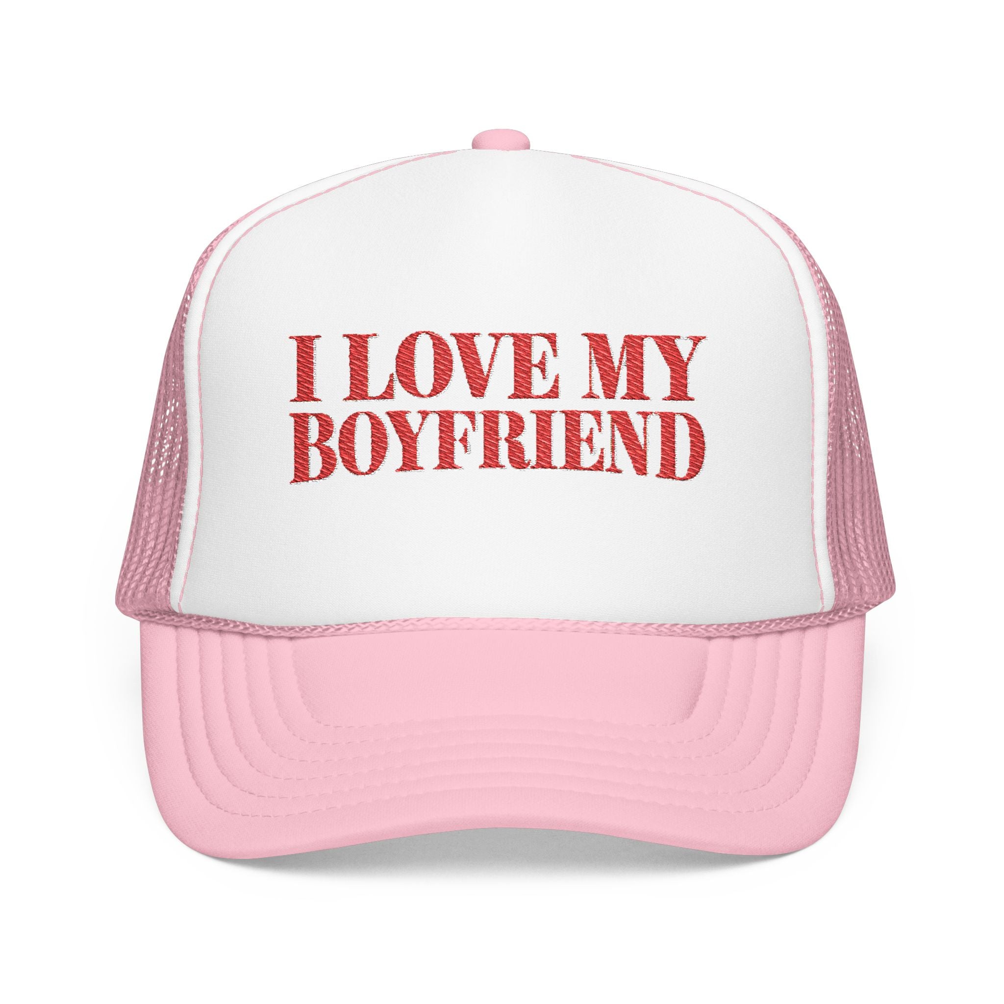 I Love My Boyfriend - Foam Trucker Hat - Red Love